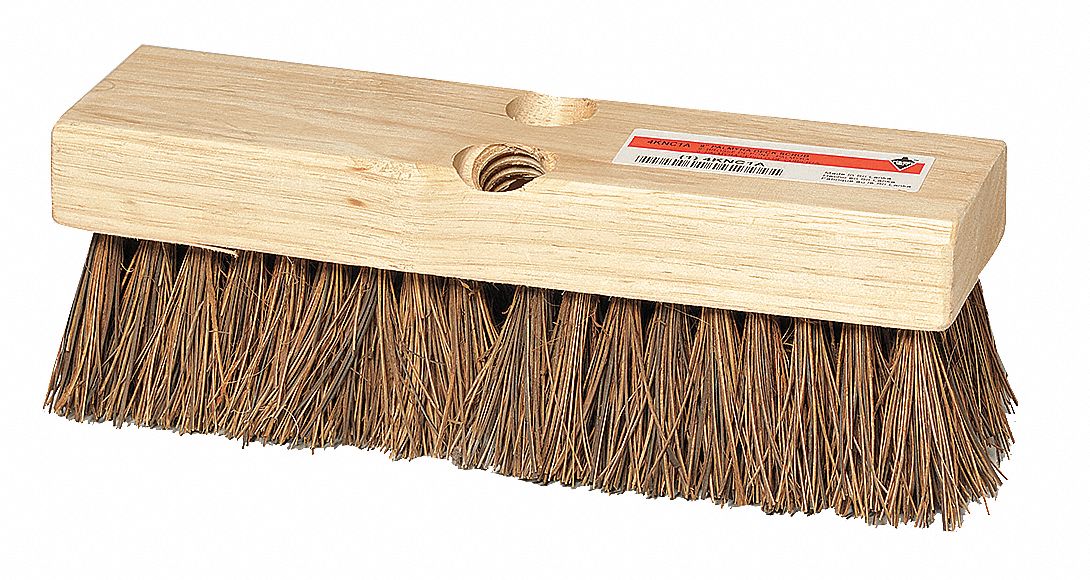Deck Scrub Brush, 10 x 3 In Blck, 2 In Trm