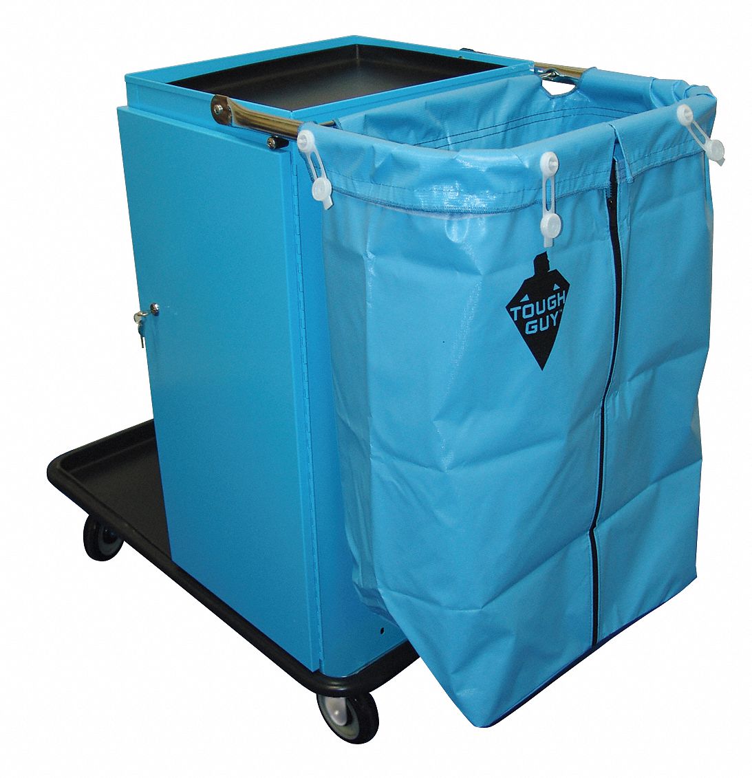 Housekeeping Cart, Blue, Zinc Plated