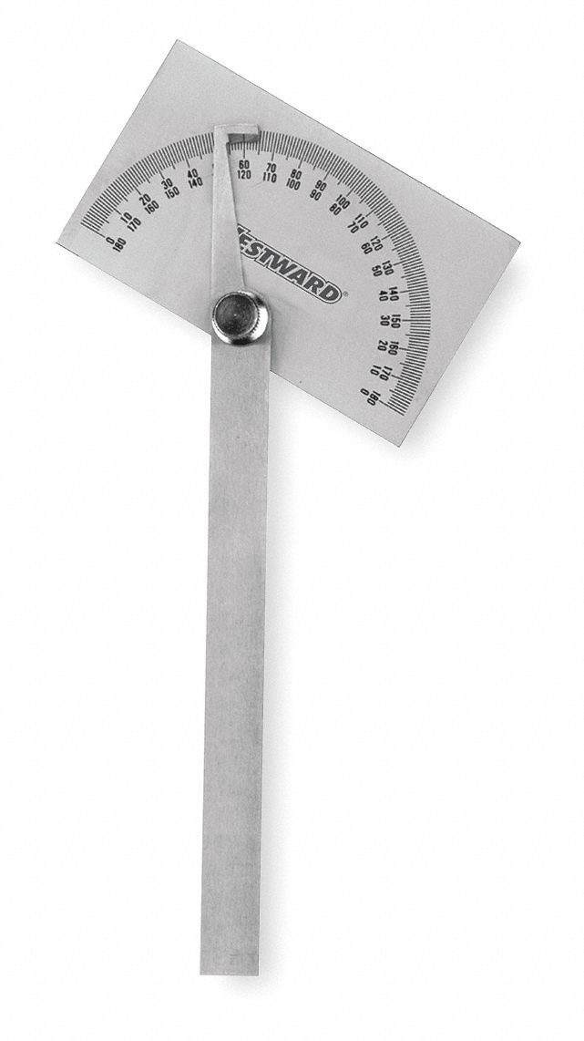 Protractor, Steel, 6 In