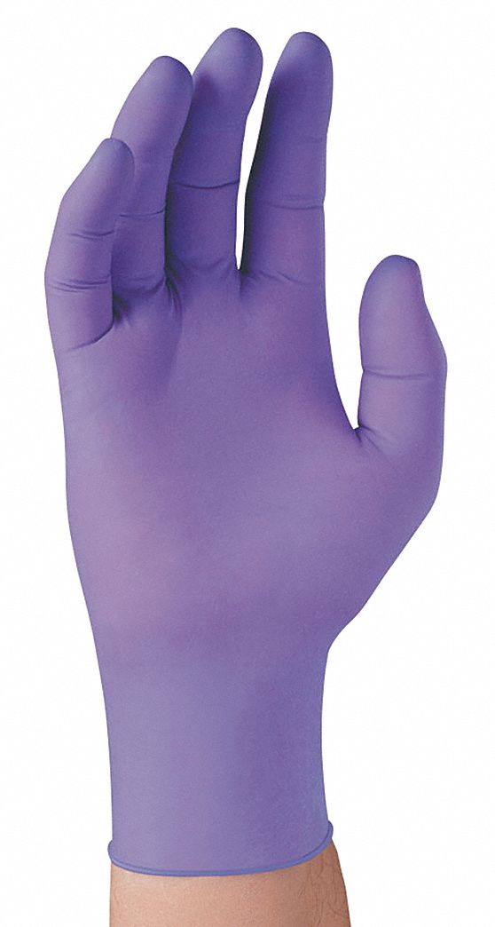 Disposable Gloves, Nitrile, M, Purple, PK100