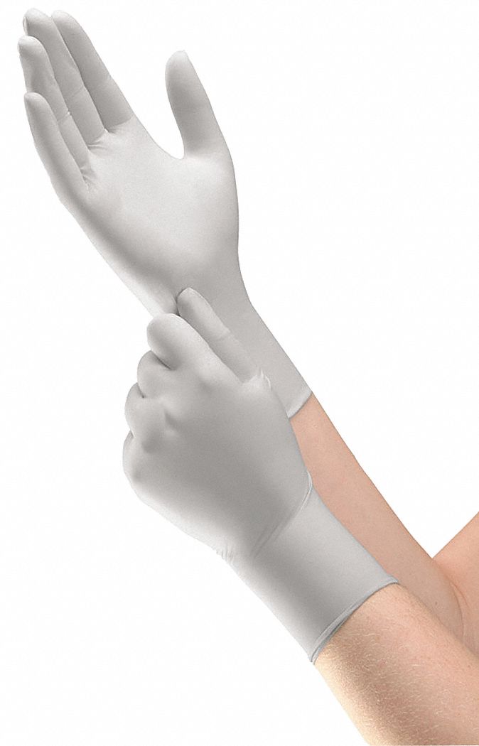 Disposable Gloves, Nitrile, S, Silver, PK200