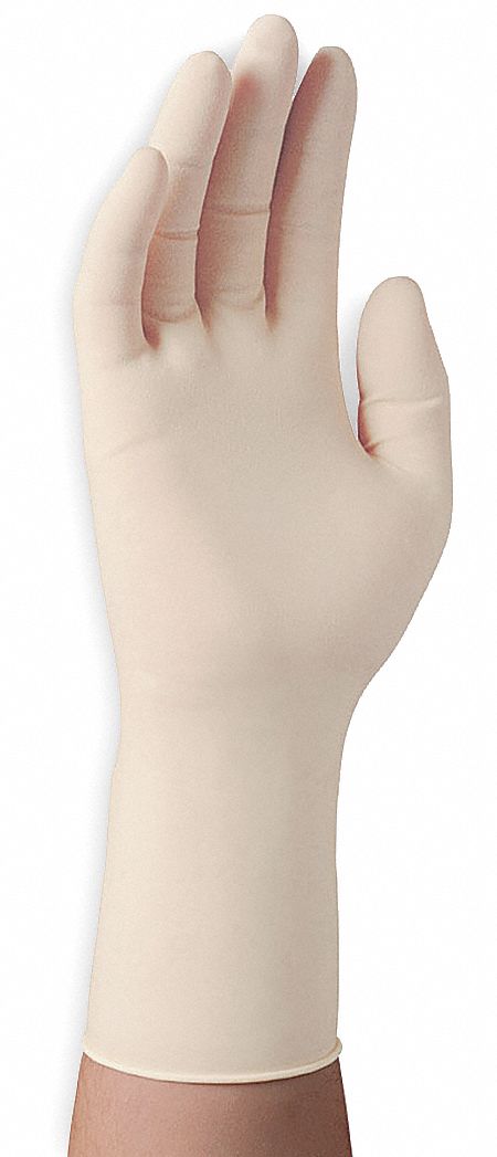 Disposable Gloves, Latex, L, Natural, PK50