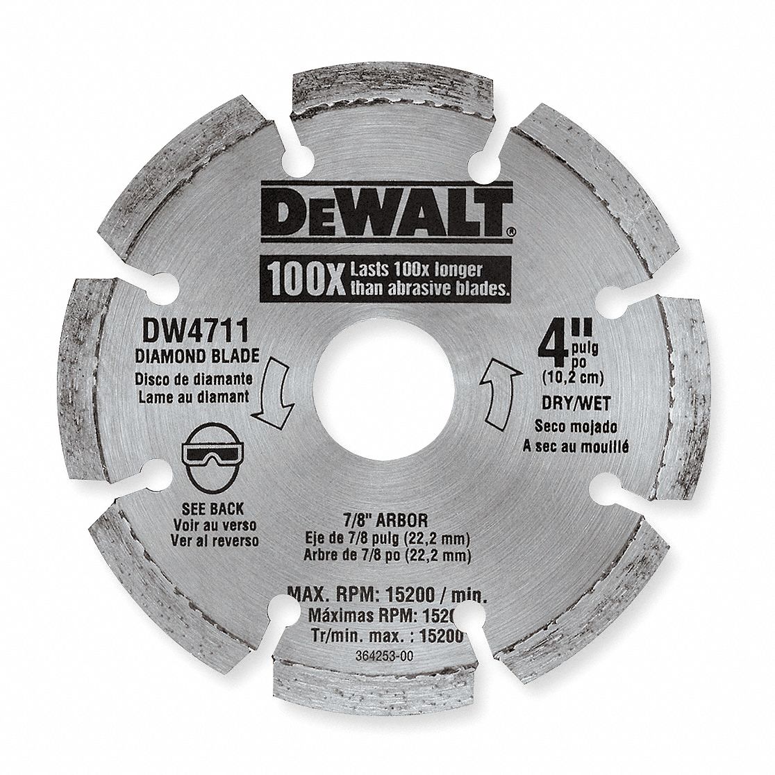 Diamond Saw Bld, Dry, Sgmntd Rim, 12 In Dia