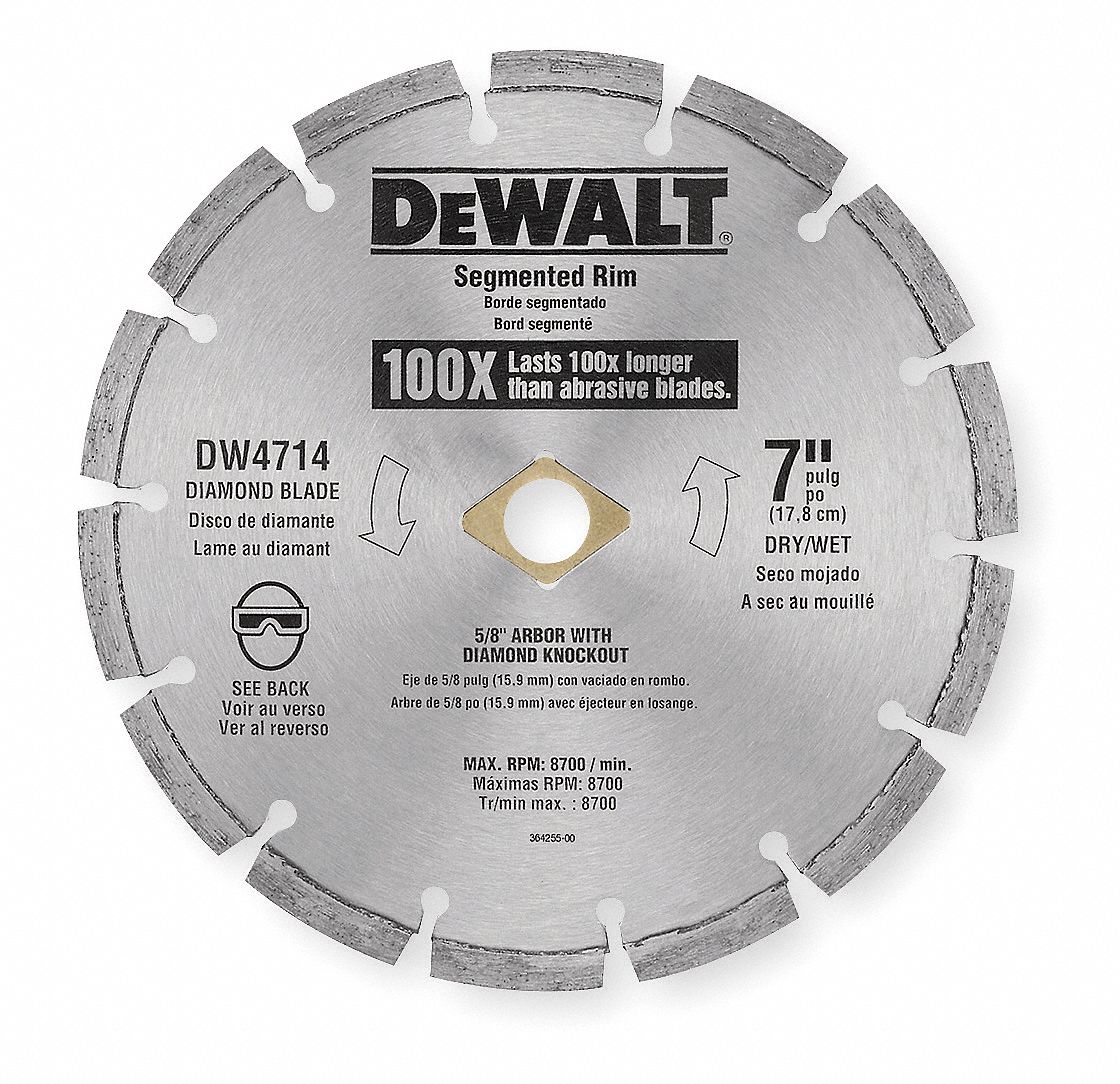 Diamond Saw Blade, Sgmntd Rim, Dia, RPM