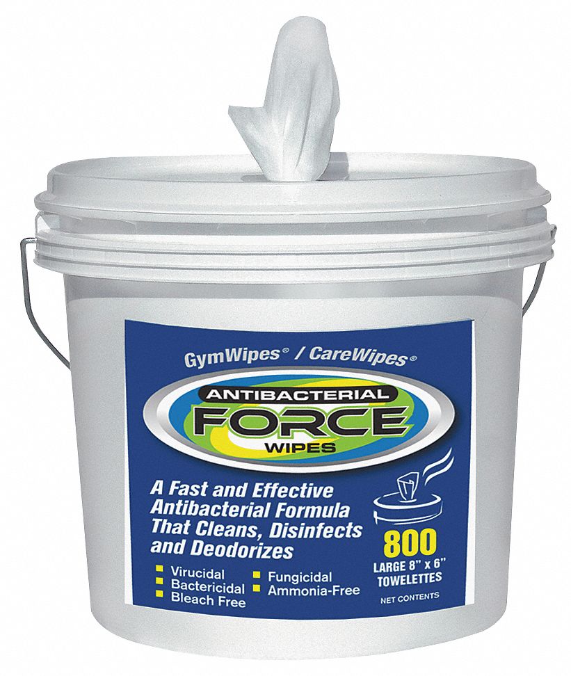 Antibacterial Force Wipes, Lemon, White