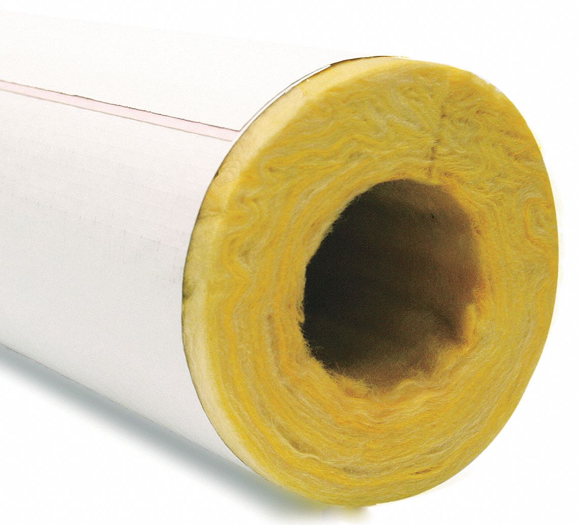 Pipe Insulation, Fiberglass, 1.92 In ID
