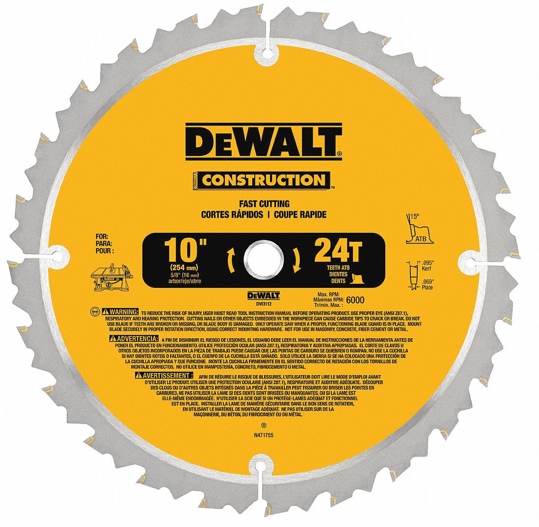 Circular Saw Bld, Crbde, 10 In, 24 Teeth