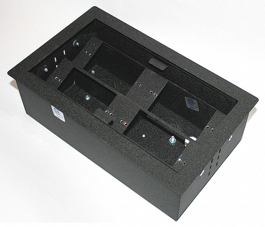 Furniture Mount Box, 4 Gang, Black