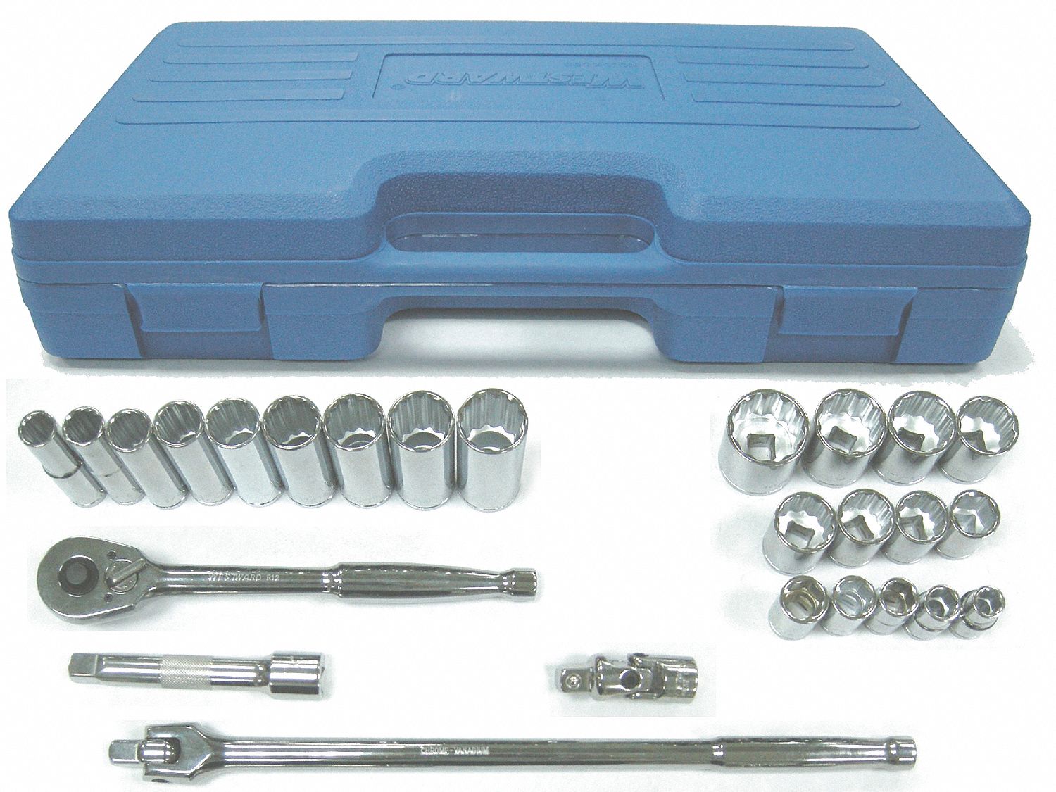 Socket Set, 1/2 Dr, SAE, Combo, 26 Pc
