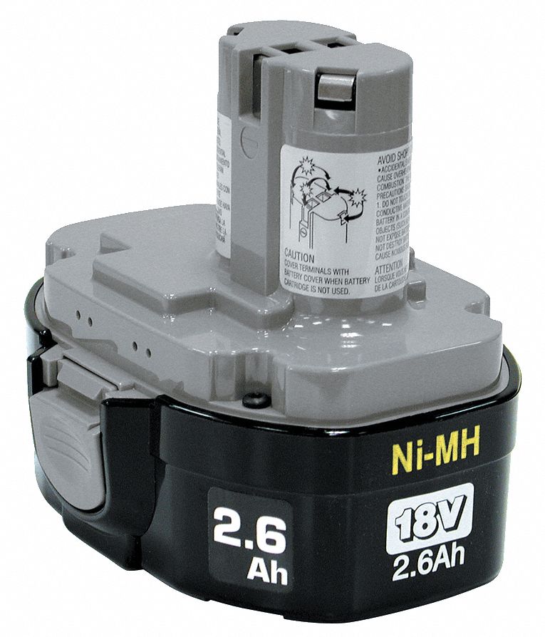 Battery Pack, 18V, NiMH, 2.6A/hr.
