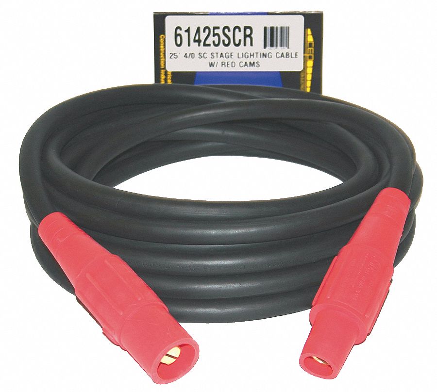 Ext.Cord, Cord Set, 25Ft, 4/0, 400A, RD Cams