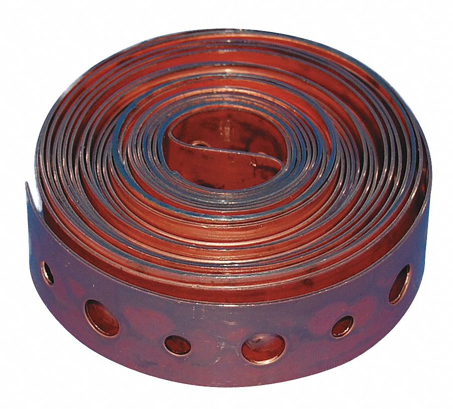 Hanging Strap, 10Ft L, Copper Plated Steel