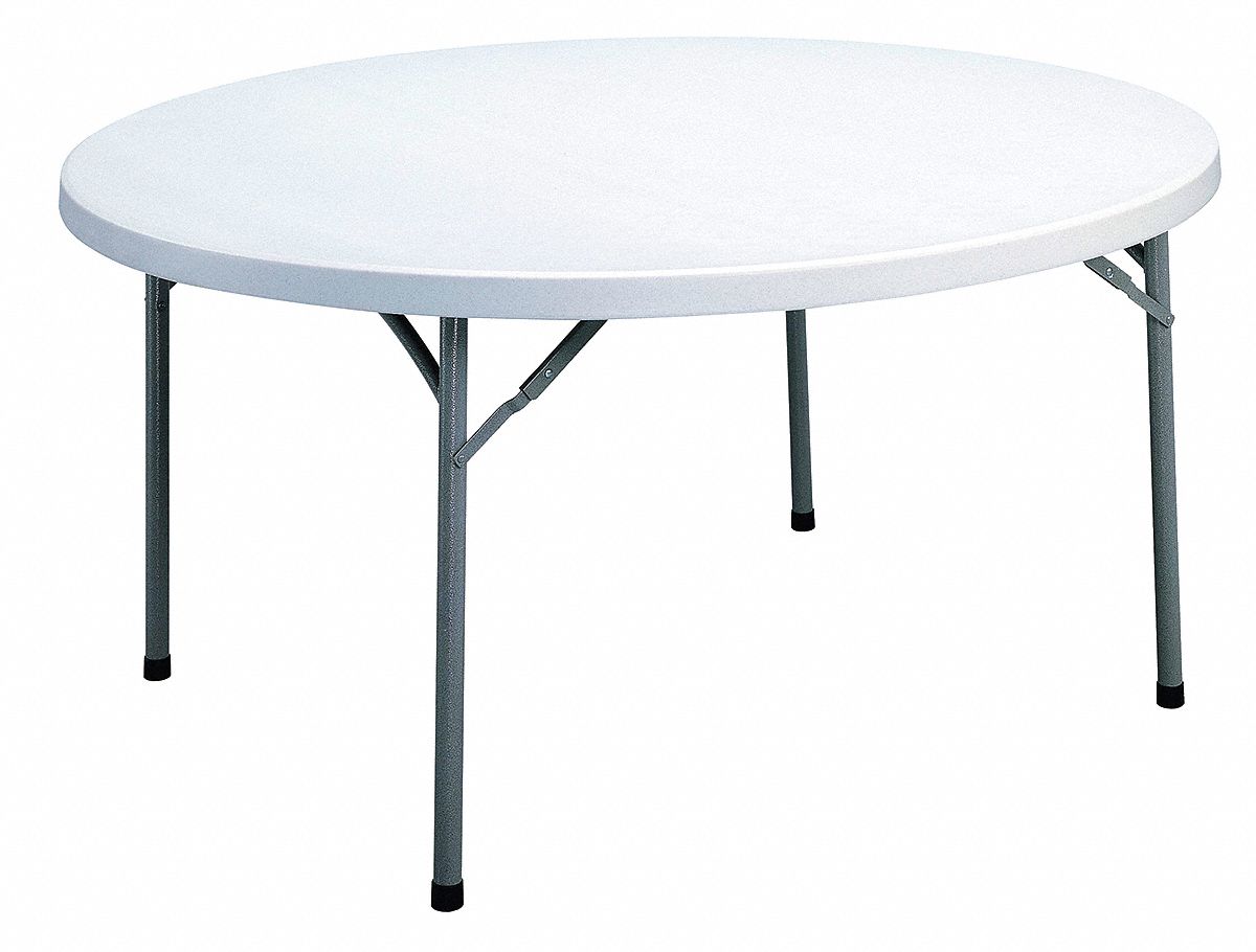 Folding Table, Round Poly, 48 In