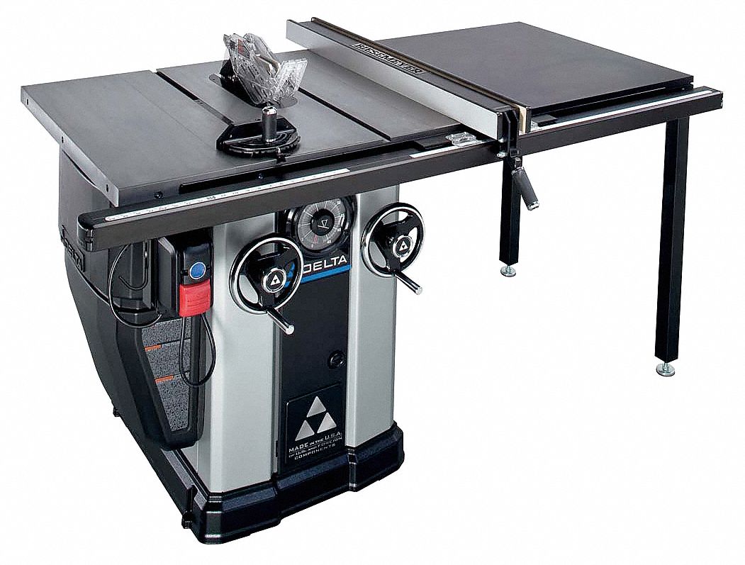 Cabinet Table Saw, 10 In Bld, 5/8 In Arbor