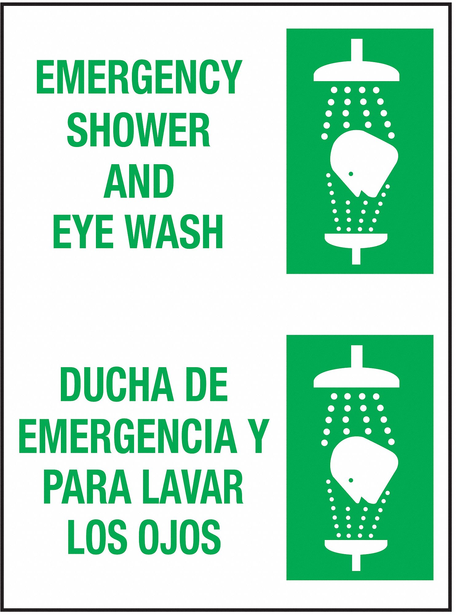 Eye Wash Sign, 14 x 10In, GRN/WHT, SURF