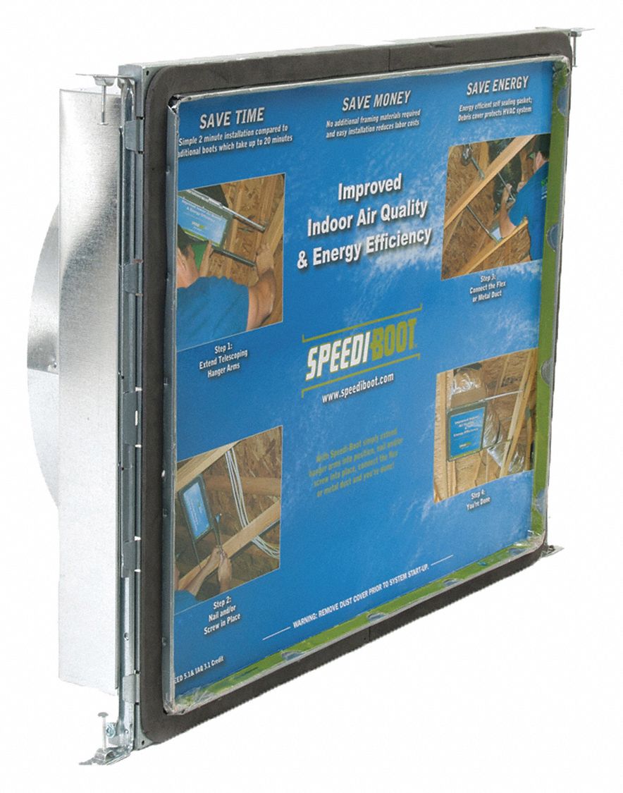 Vent Boot Hanger, Sq to Rnd, 12 x 12, Dia 8