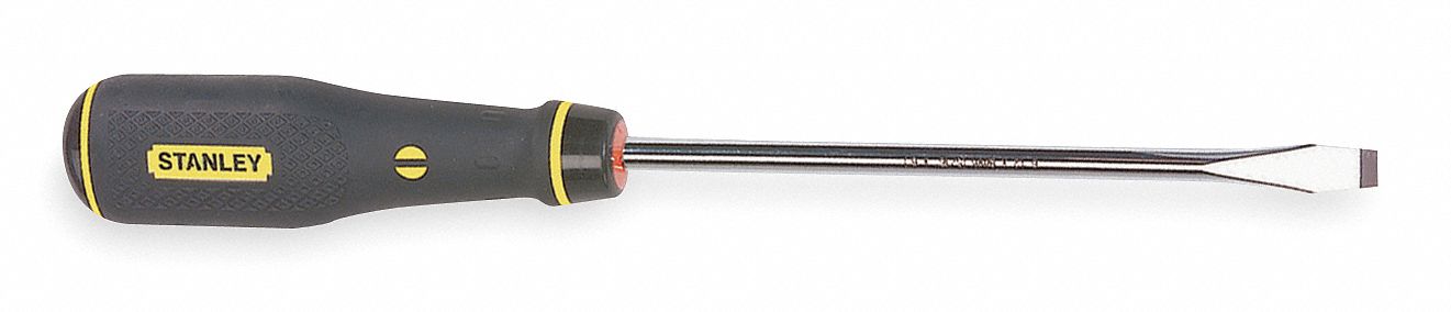 Screwdriver, Slotted, 1/4x4 In, Cushion