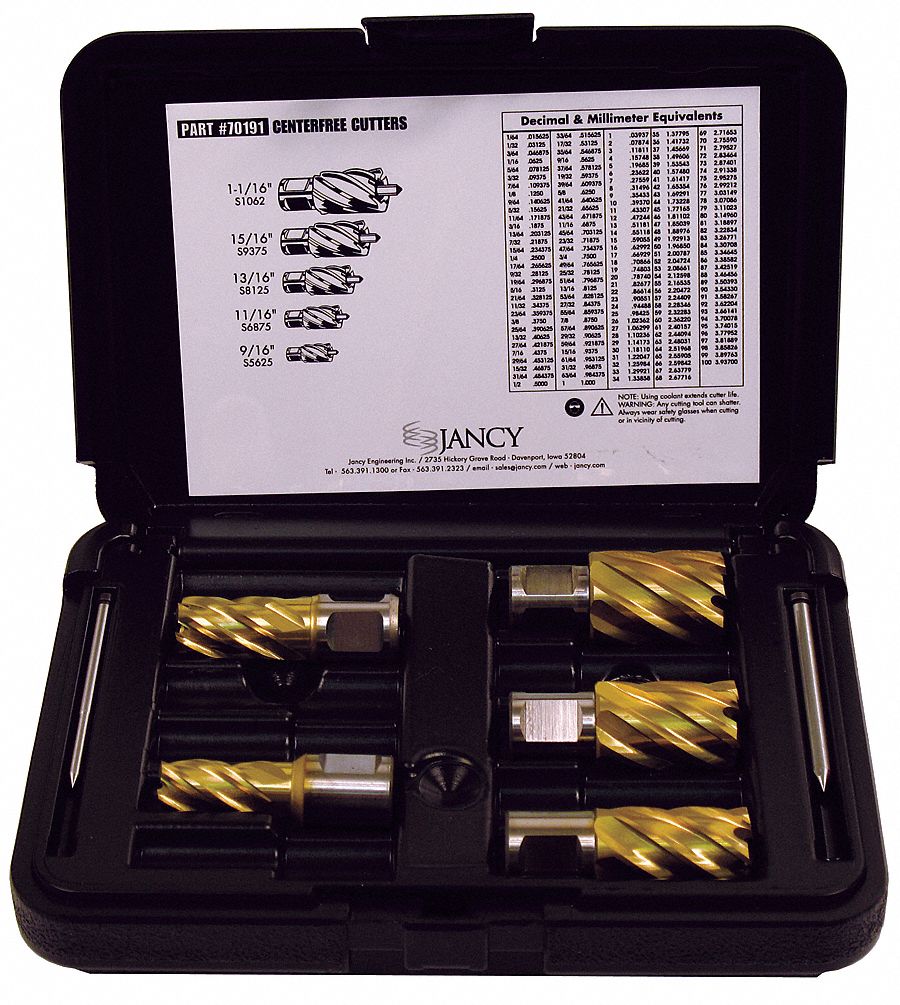 Annular Cutter Set TiN, 1 In Cut D, 5 Pc
