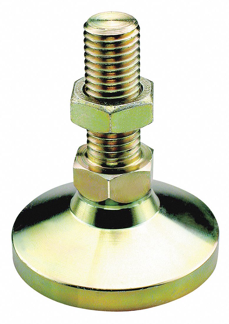 Leveling Mount, Metric, M20, Yellow Zinc