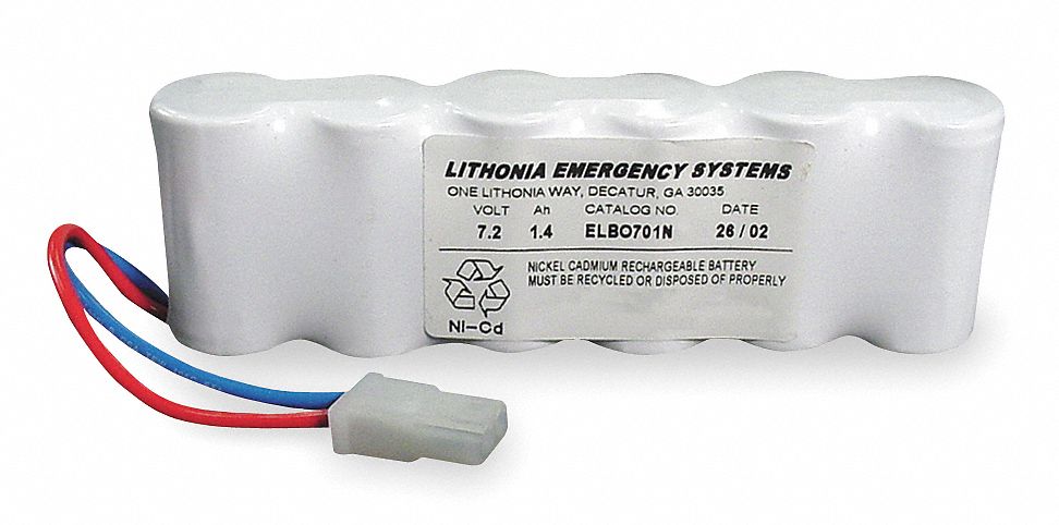 Battery, Nickel Cadmium, 7.2V, 1.4A/HR.