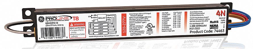Electronic Ballast, T8 Lamps, 120/277V