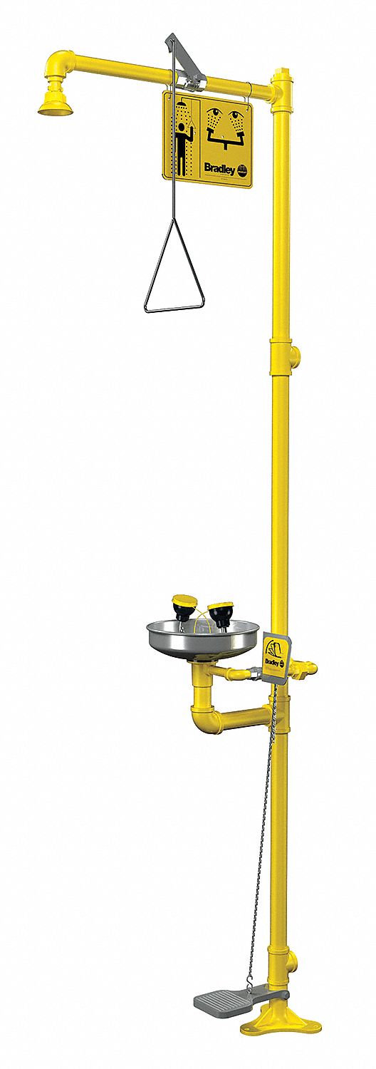 Drench Shower With Face/Eyewash, Yellow