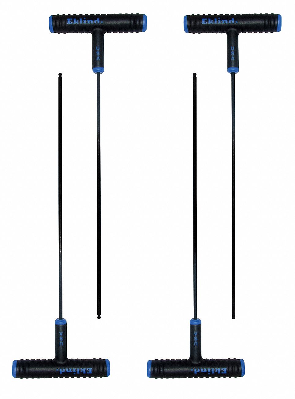 Ball End Hex Key, T, 3mm, 9 in. L, PK4