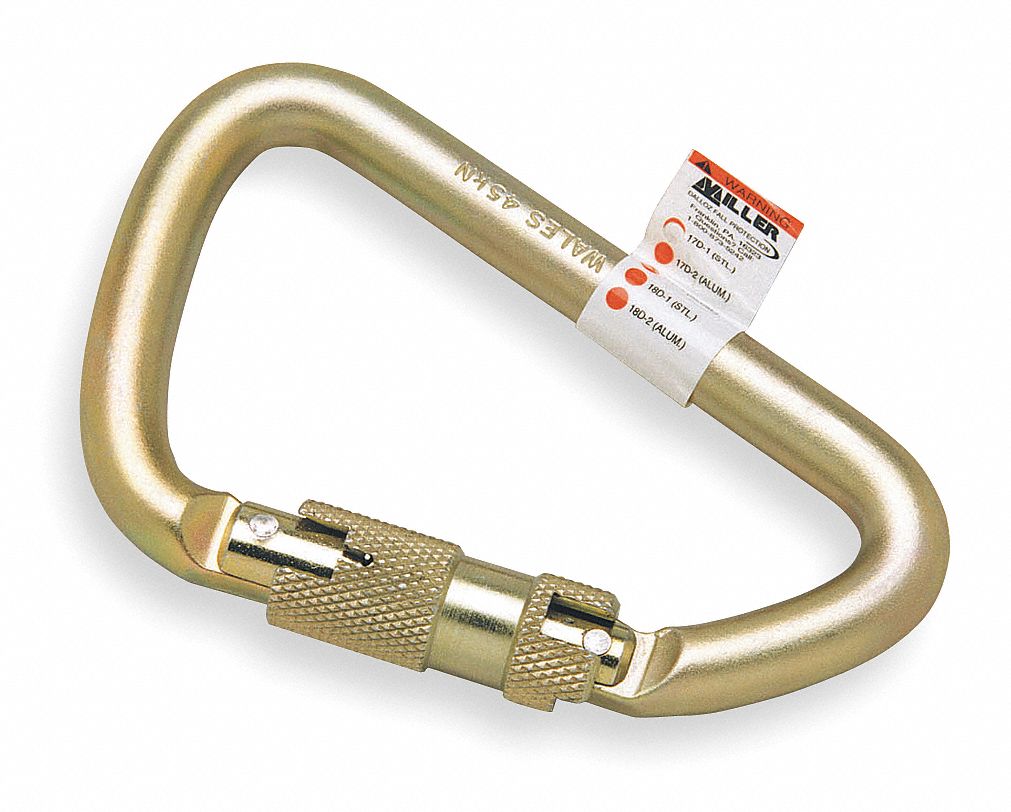 Carabiner, Steel, 4-5/8 In. L, Twist-Lock