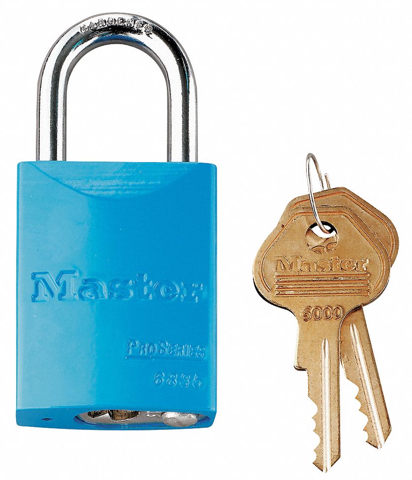 Lockout Padlock, KD, Hi-Vis Blue, 1/4In.