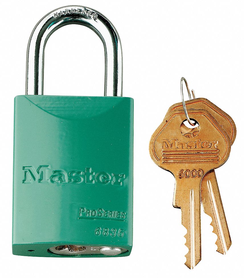 Lockout Padlock, KD, Hi-Vis Green, 1/4In.