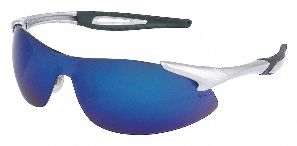 Safety Glasses, Blue Mirror Lens, PR