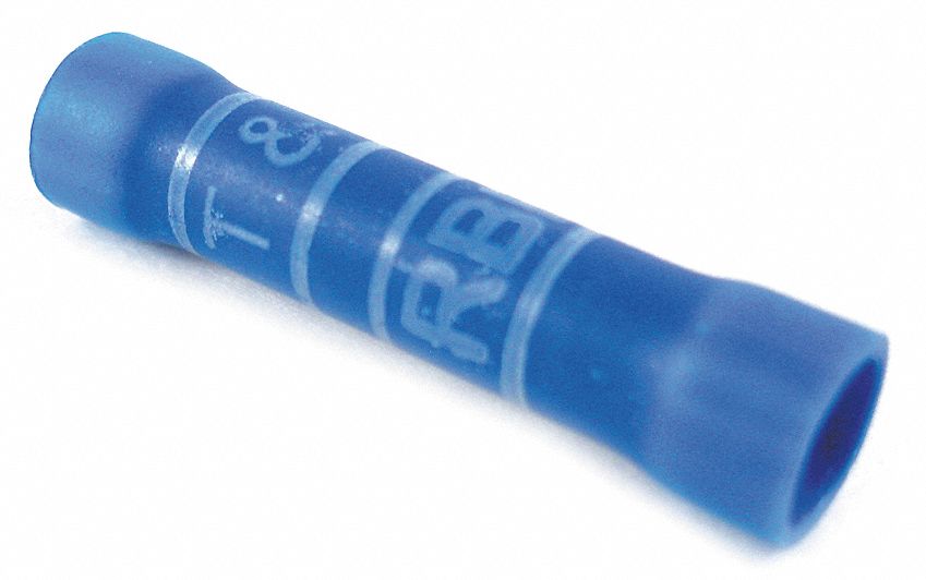 Butt Splice Connector, Blue, 16-14, PK100