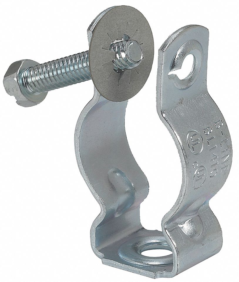 Conduit Clamp, Screw On, 1/2 In, Steel