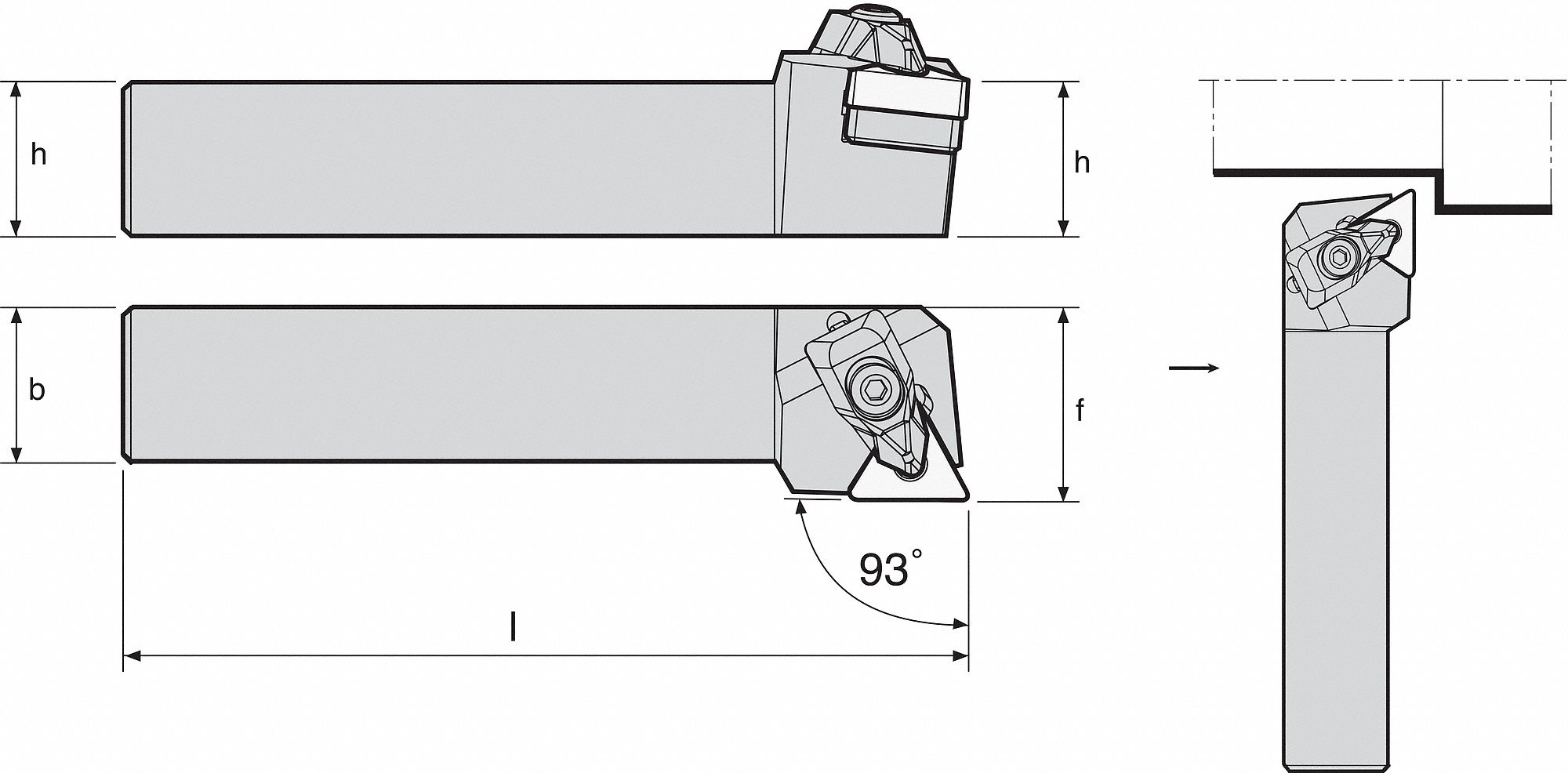 External Turning Holder, TTJNL12-3B