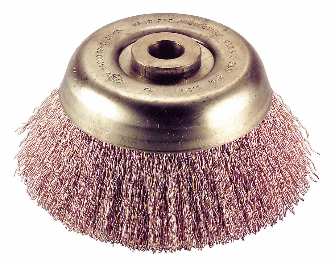 Crimp Wire Cup Brush, 3In, 5/8-11