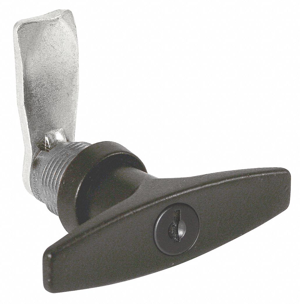 Zinc, T-Handle, Locking w/key, blk