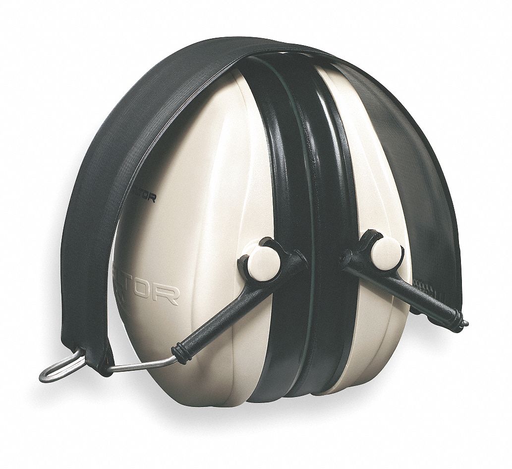 Ear Muff, 21dB, Folding, Black/White