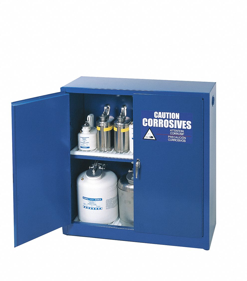 Corrosive Safety Cabinet, 30 gal., Blue