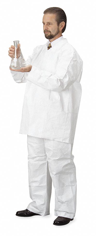 Disposable Collared Shirt, White, 3XL, PK12