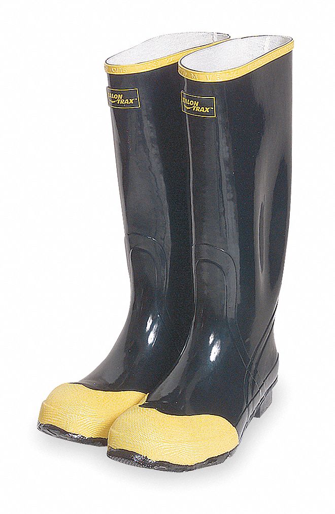 Knee Boots, Men, 12, Steel Toe, Blk/Ylw, 1PR