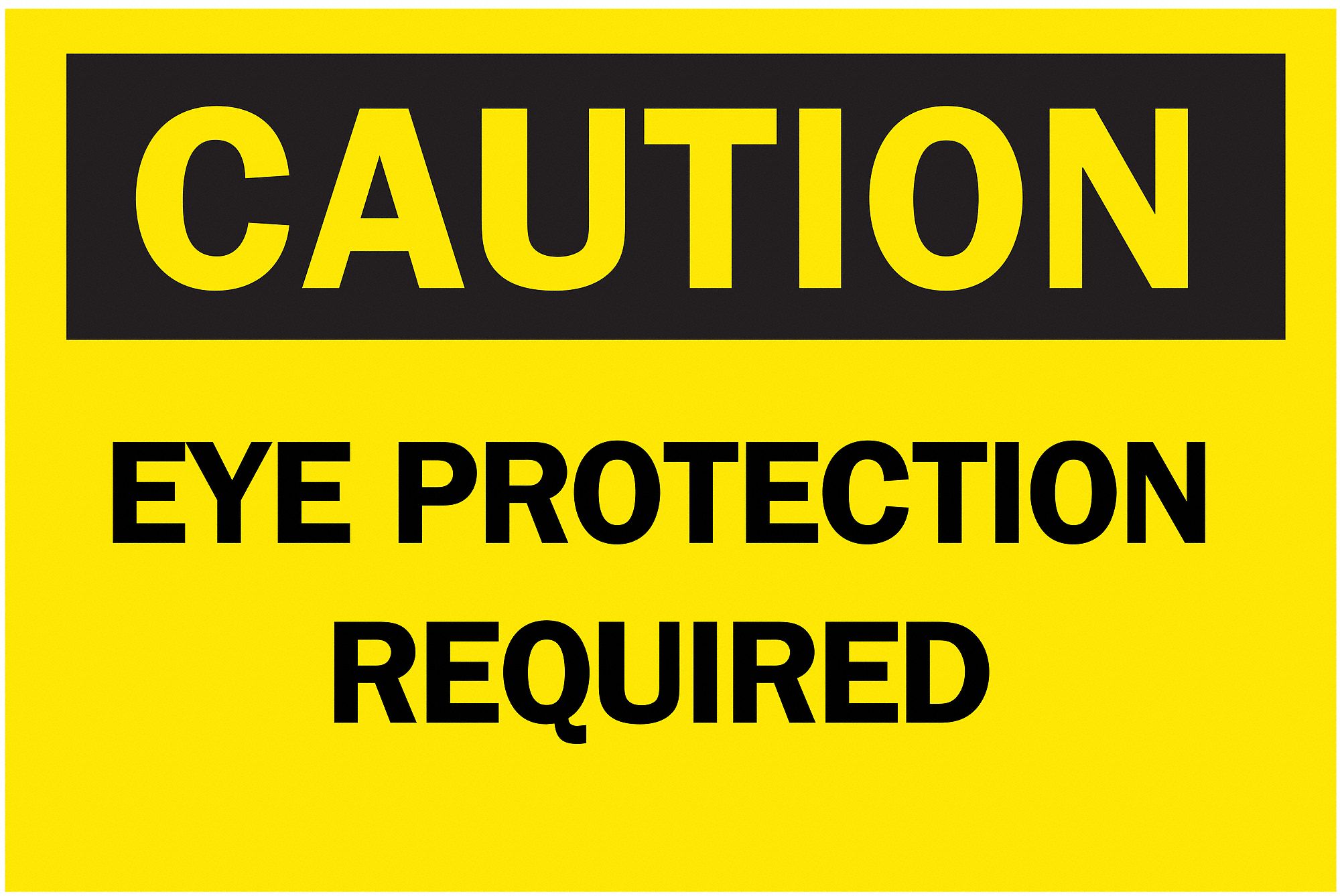 Caution Sign, 10 x 14In, BK/YEL, Fiberglass
