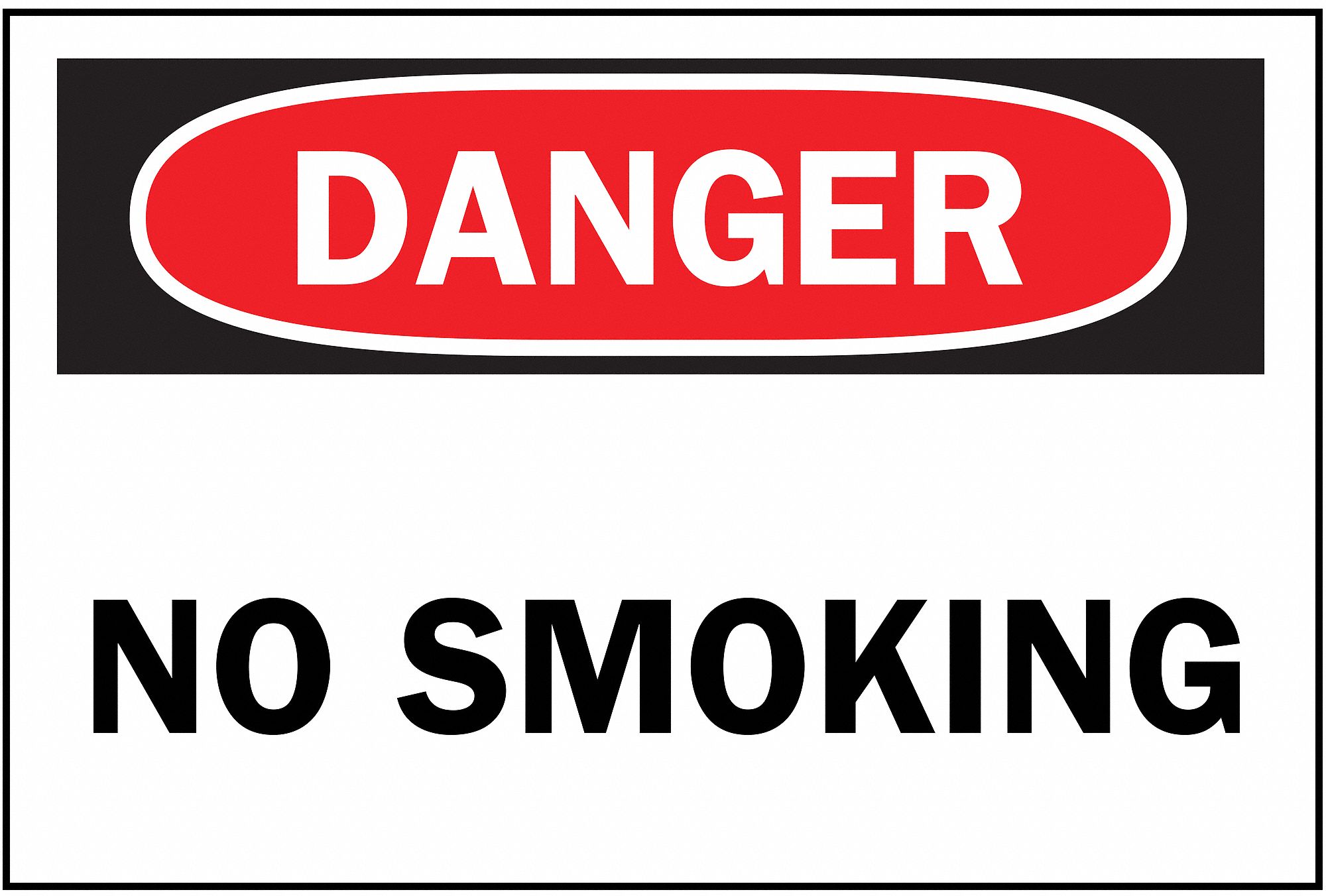 Danger No Smoking Sign, 10 x 14In, AL, ENG