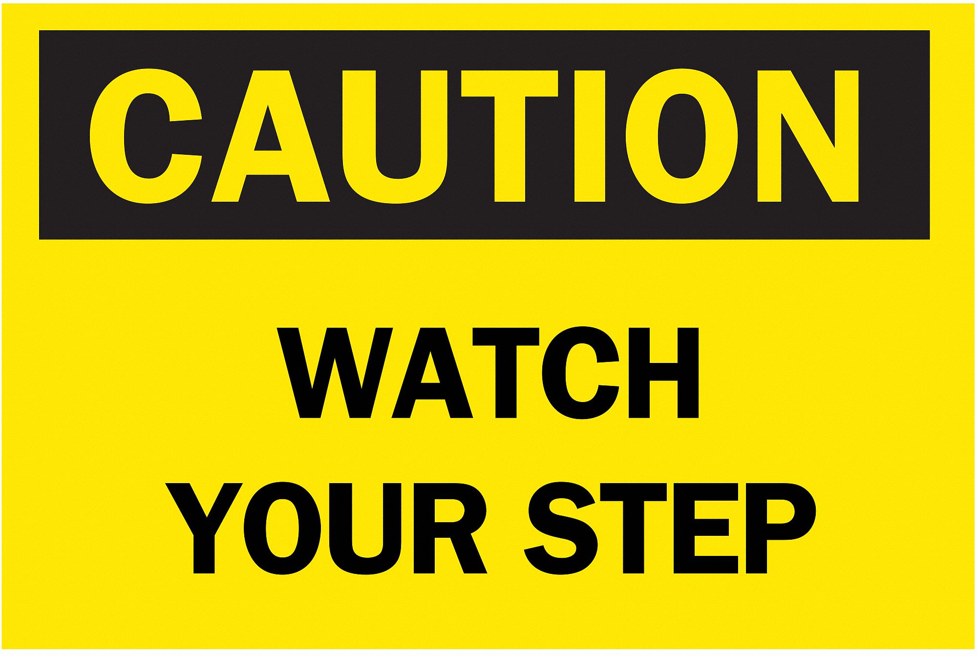 Caution Sign, 10 x 14In, BK/YEL, ENG, Text