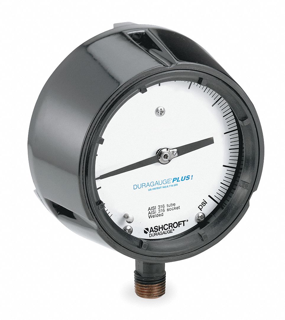Pressure Gauge, Process, 4 1/2 In, 160 Psi