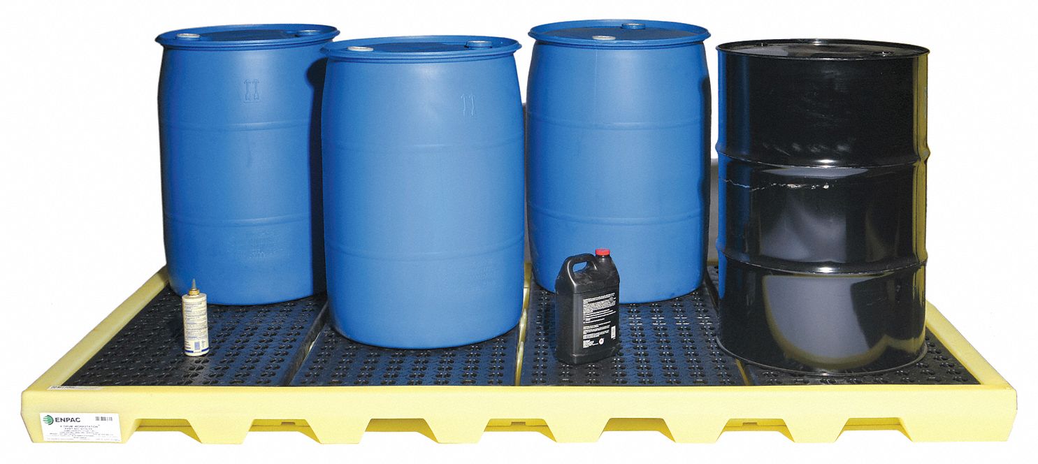 Drum Spill Cntnmnt Pallet, 8 Drum, 8k lb.