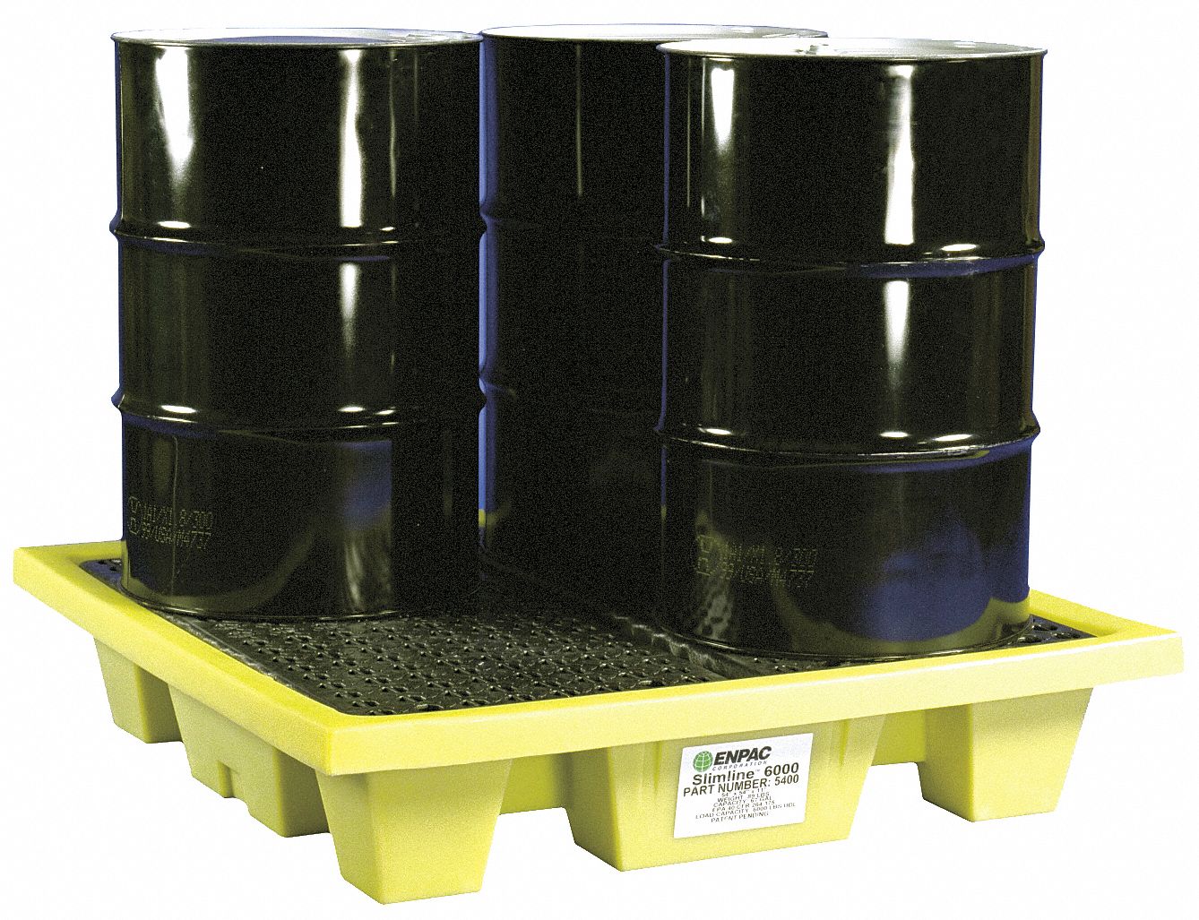 Drum Spill Cntnmnt Pallet, 4 Drum, 6k lb.