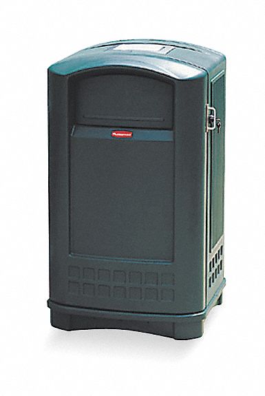 Receptacle, Ash/Trash, Side Door, Green, 50G