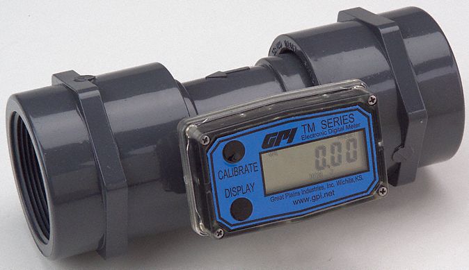Flowmeter, PVC, 20 to 200 GPM