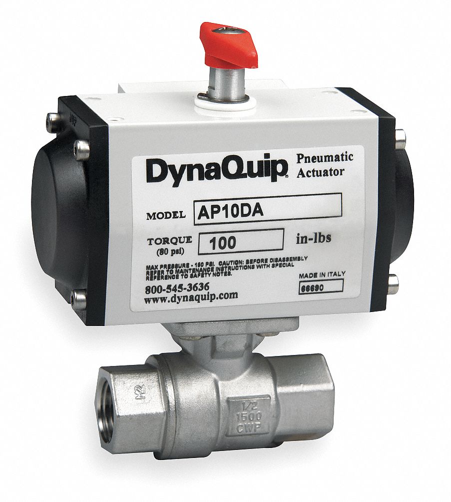 Ball Valve, 1 In FNPT, Spring Return, SS