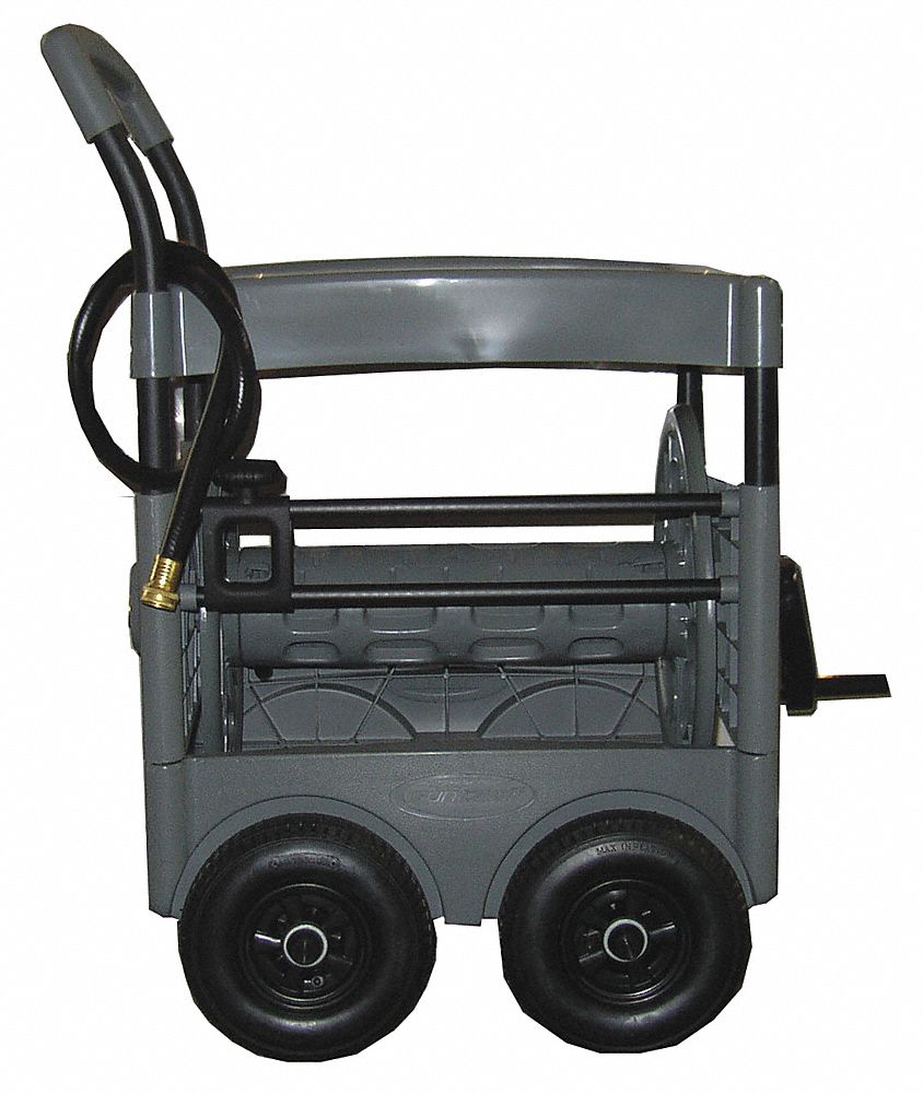 Portable Hose Cart, Resin/Steel, 15 In.